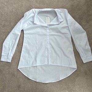 NWT Orwyy high/low button down blouse